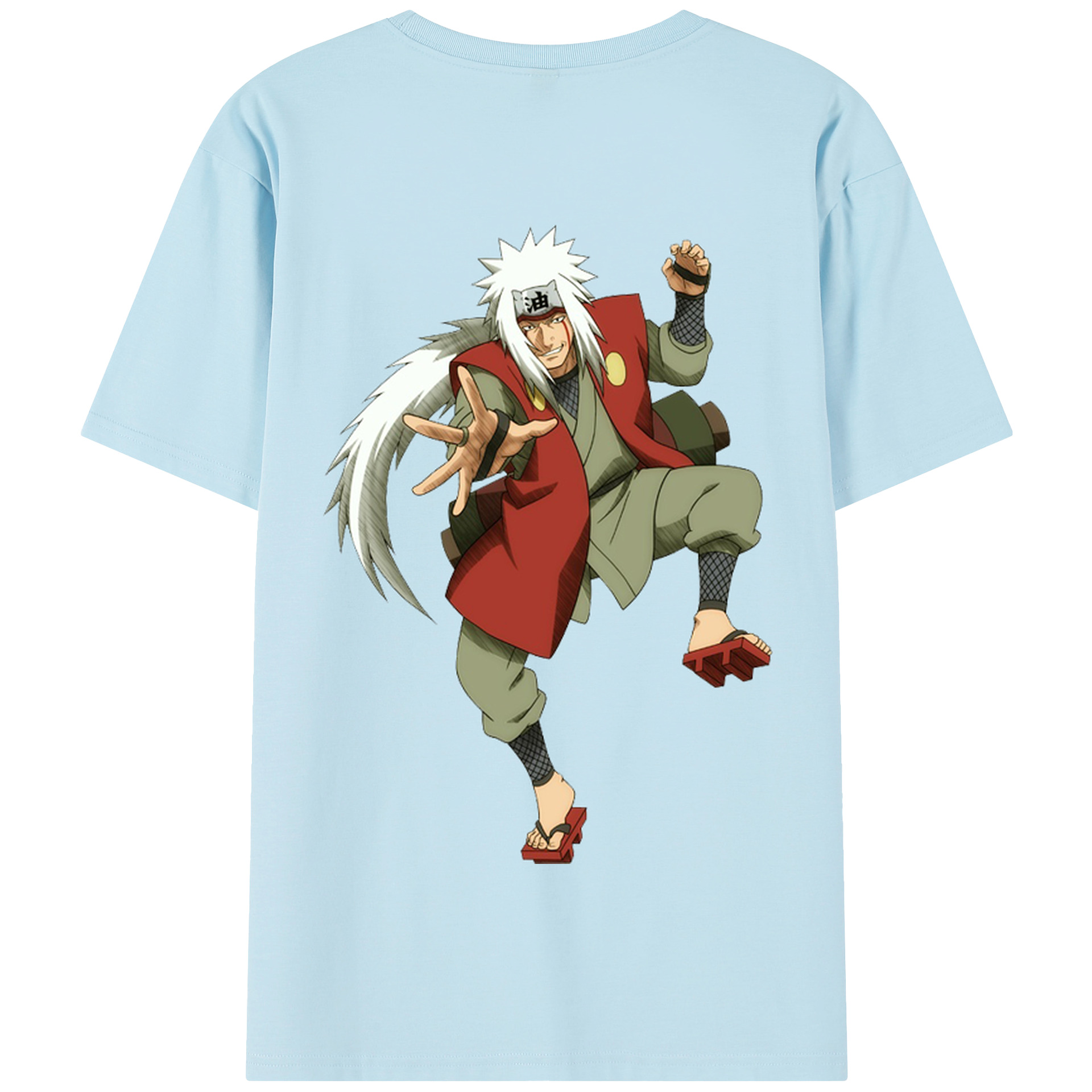 （画像用） NARUTO -ナルト- 自来也（じらいや） Jiraiya 綿100％半袖Tシャツ（背面プリント）